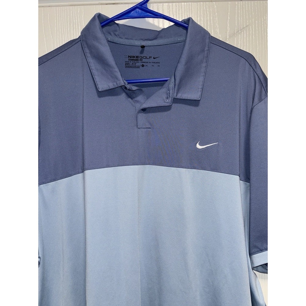 Nike Golf Mens Standard Fit  Dri-Fit Polo Blue/light Blue‎ Size XL
